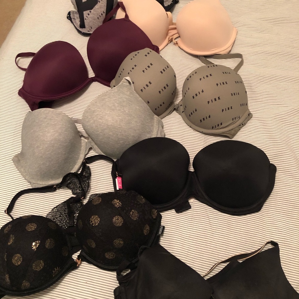 LOT of 8 VS Bras - Size 34C - Padded/Push Up